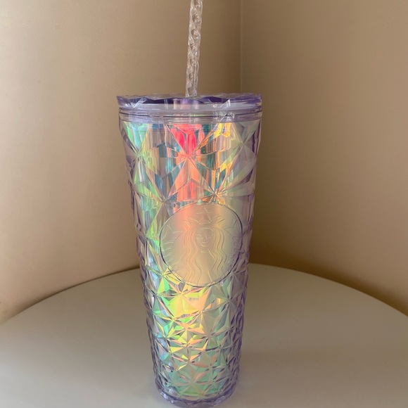 STARBUCKS 2023 Holiday Iridescent Winter White Cold Cup Tumbler, Venti 24oz. - Picture 5 of 12